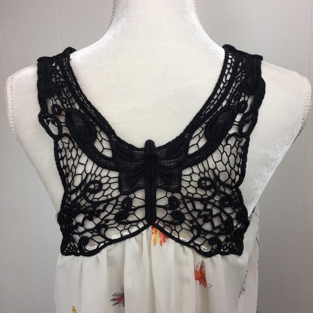 Forever 21 Dress Sz Small Tank Top Butterfly Flowy - Picture 4 of 7